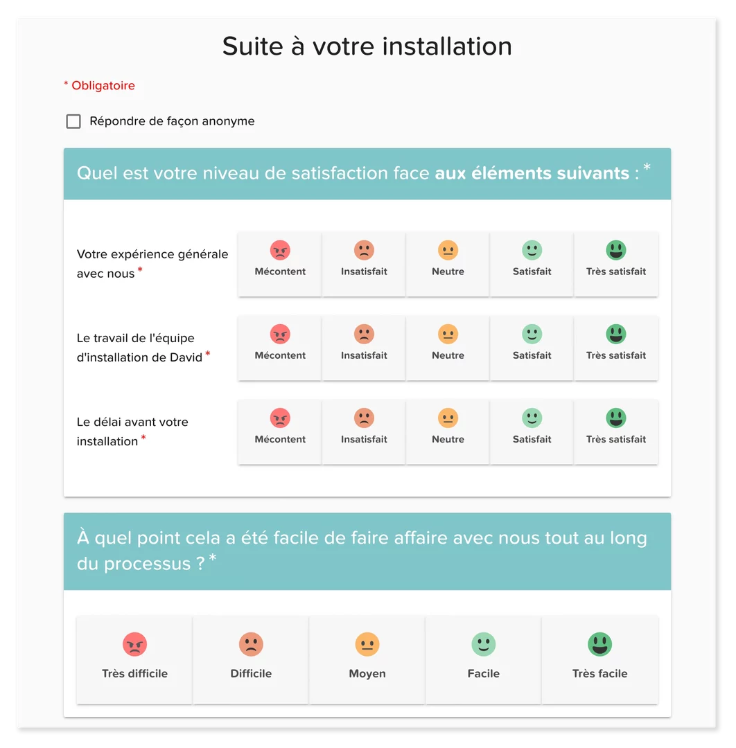 découvrez notre questionnaire de satisfaction conçu pour recueillir vos avis et améliorer nos services. participez et aidez-nous à répondre au mieux à vos attentes!