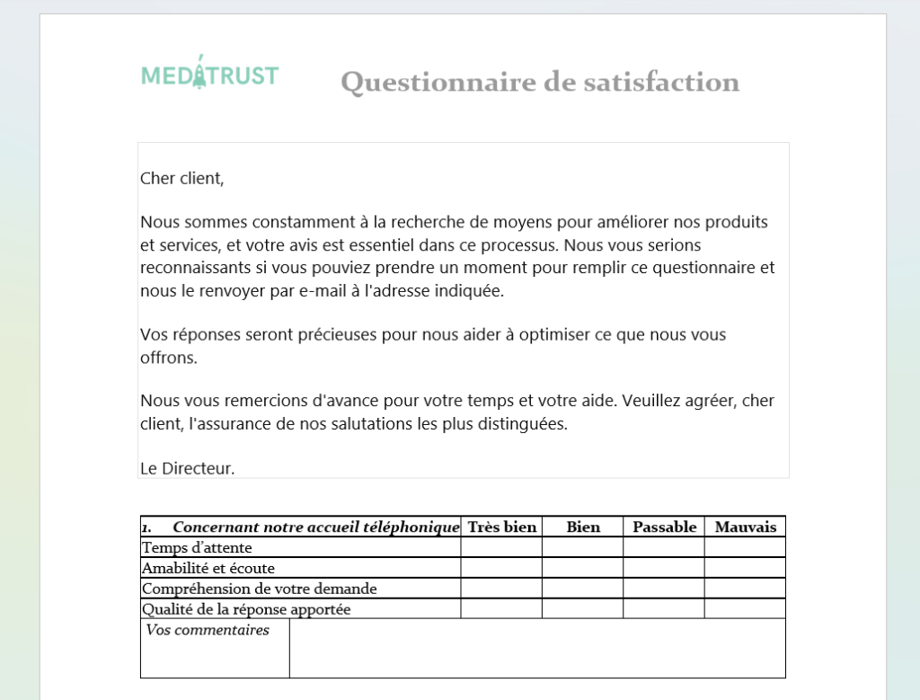 découvrez des exemples d'enquêtes de satisfaction pour améliorer l'expérience client. nos modèles pratiques vous aideront à recueillir des retours précieux et à optimiser vos services.